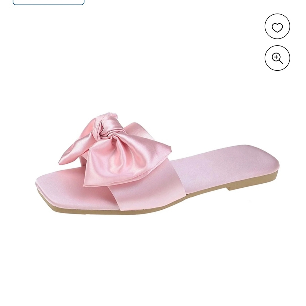 Elegant Pink Bow Slide Sandals